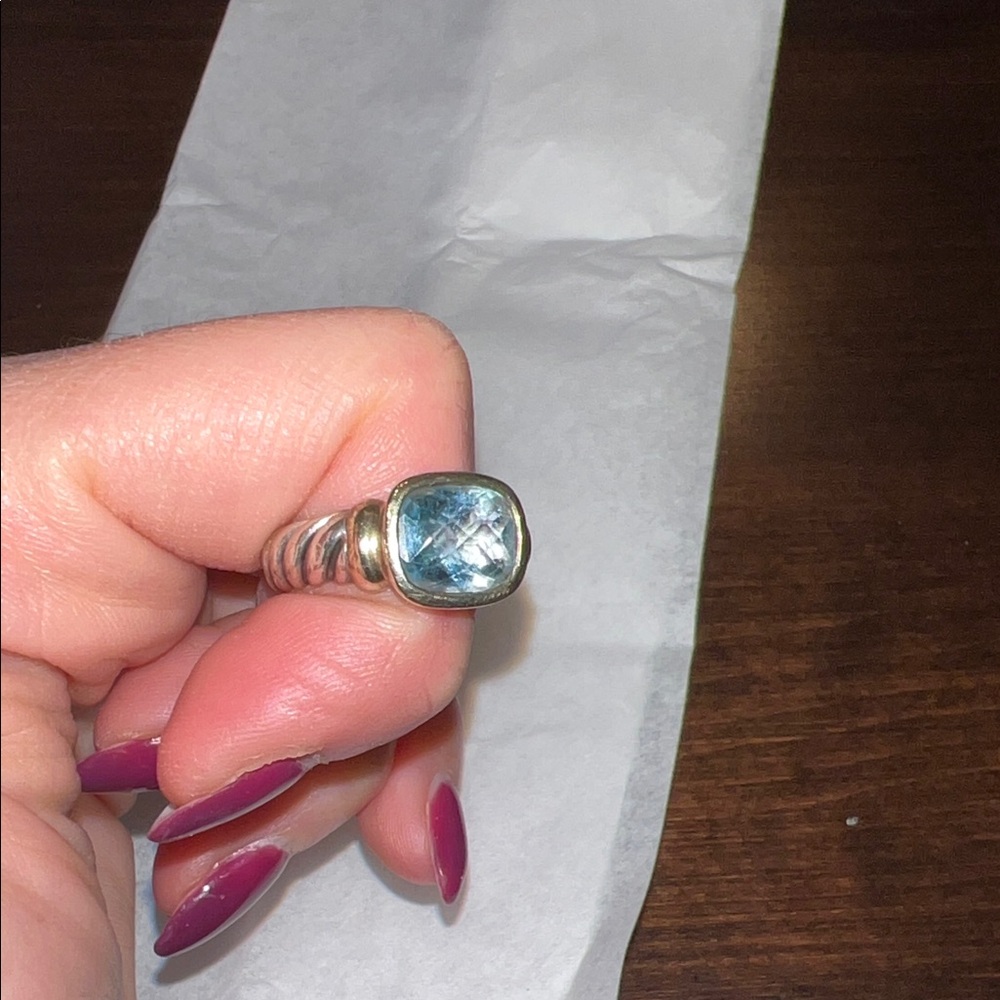 David Yurman Blue Topaz Gemstone Ring